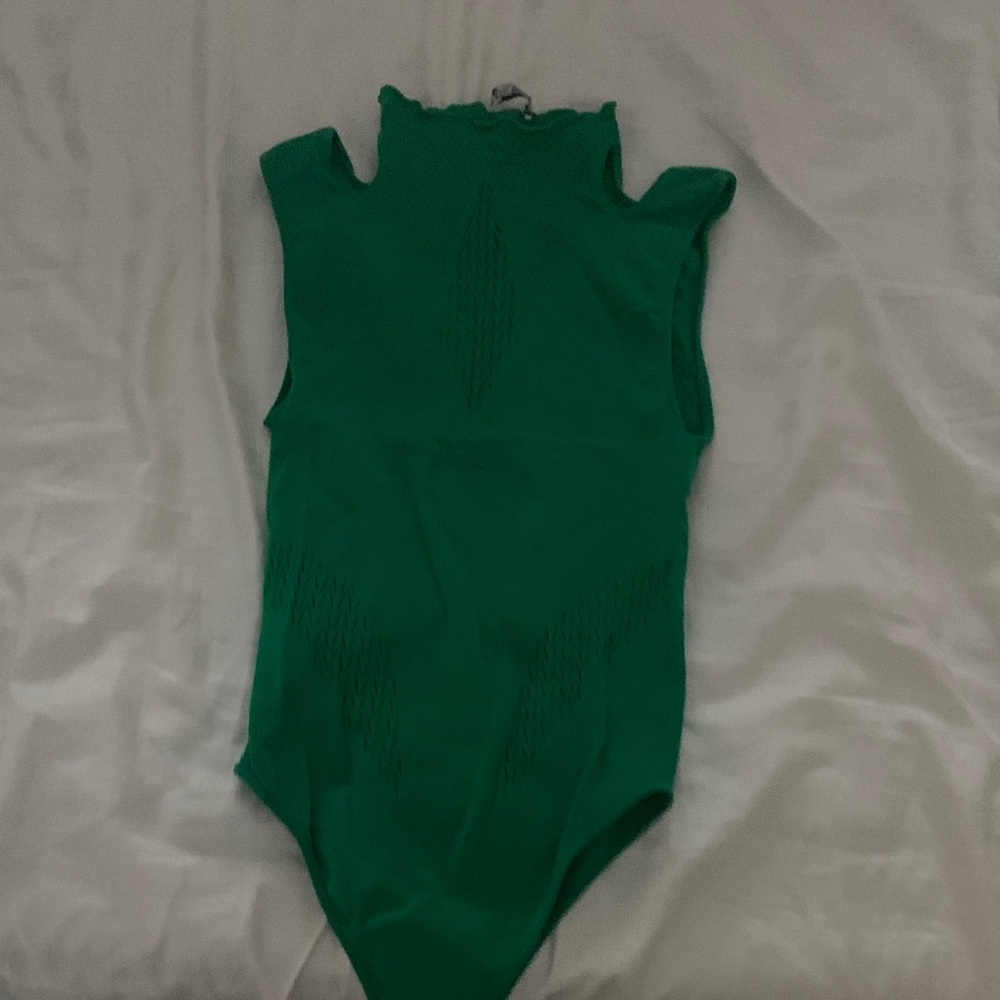Zara Green Ribbed Kids One-Piece Bodysuit